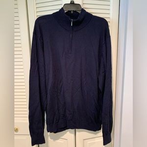 Navy blue 3/4 zip pullover sweater